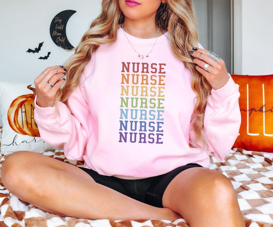 Nurse Sweatshirt, Nurse Birthday Gifts, Rainbow Nurse Gift, Healthcare Hero, Gift for Her, Gift for Him, Mother's Day Gift, Gift for Bff