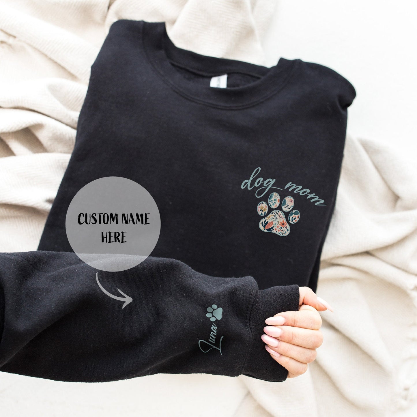 Dog Mom Sweatshirt, Custom Dog Mom Sweatshirt, Mothers Day Sweatshirt, Dog Mom Gift, Dog Lover Gift, Dog Name Sweatshirt, Gift For Mom