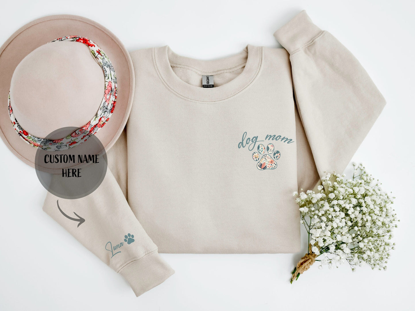 Dog Mom Sweatshirt, Custom Dog Mom Sweatshirt, Mothers Day Sweatshirt, Dog Mom Gift, Dog Lover Gift, Dog Name Sweatshirt, Gift For Mom