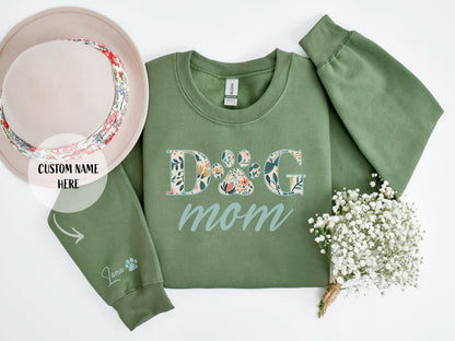 Custom Dog Mom Sweatshirt, Mother's Day Sweatshirt, Gift For Dog Mom, Custom Pet Name Sweatshirt, Dog Name Hoodie, Personalized Gift